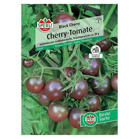 Sperli Gemüsesamen Cherry Tomate Black Cherry Solanum lycopersicum