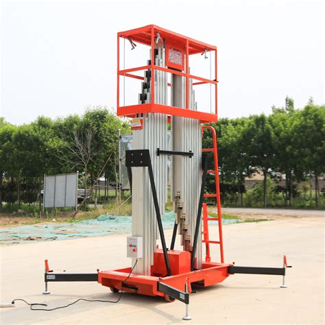 Shanding 4 24m Portable Vertical Hydraulic Ladder Mast Electric Man