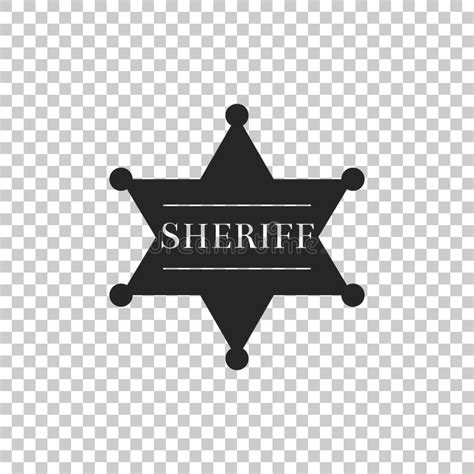 Hexagonal Sheriff Star Icon Isolated On Transparent Background Sheriff