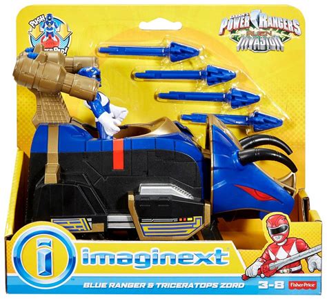 Power Rangers Alien Invasion Imaginext Blue Ranger Triceratops Zord Figure Set Alien Invasion