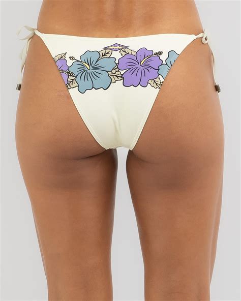 Shop Billabong Aloha 73 Tie Side Bikini Bottom In White Sand Fast