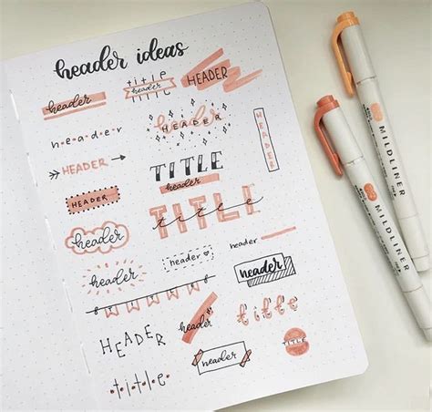 Bullet Journal Headers Bullet Journal Banner Bullet Journal Notebook