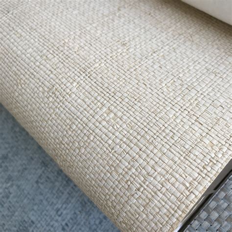 Cream Grasscloth Wallpaper | Thibaut Provincial Weave