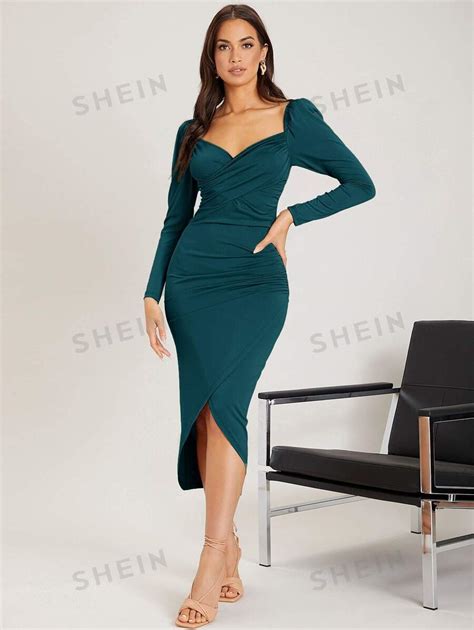 Shein Bae Robe Moulante Unicolore Crois E Mode En Ligne Shein France