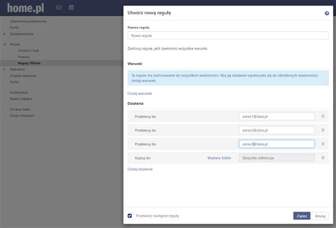Jak ustawić przekierowanie poczty w Poczcie home pl Pomoc home pl