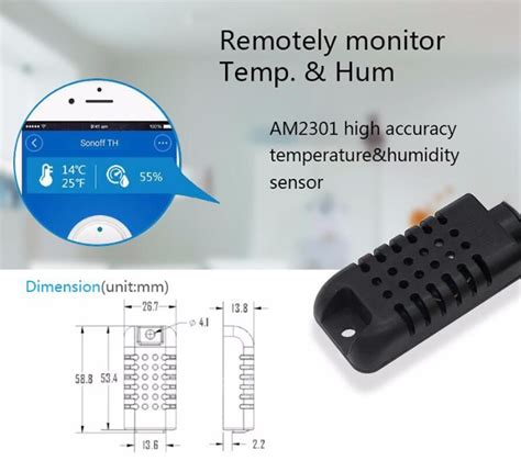2020 Sonoff AM2301 Temperature Humidity Sensor DS1820 Temperature Probe ...