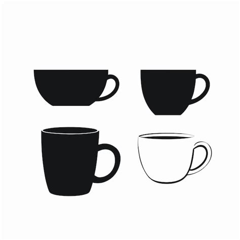 Premium Vector Coffee Cup Icons Set Vector Silhouette Collection