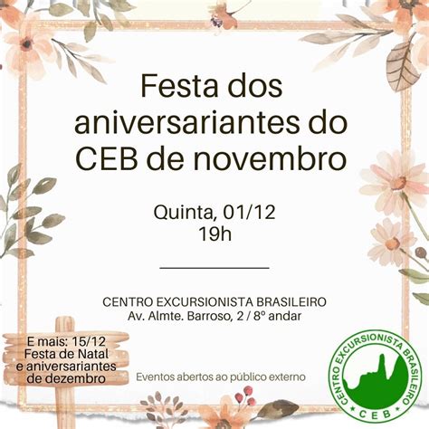 Festa Dos Aniversariantes De Novembro Ceb Centro