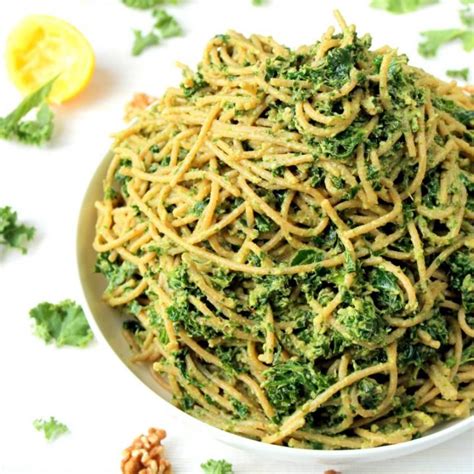 Kale And Avocado Pesto Pasta Happy Veggie Kitchen