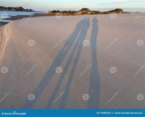 Dunas E Sombras Na Praia De Jose IgIgnacio Uruguay Imagem De Stock