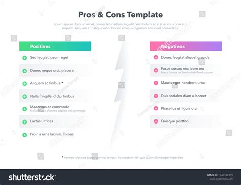 Simple Infographic Pros Cons Place Your Stock Vector (Royalty Free) 1740332399 | Shutterstock