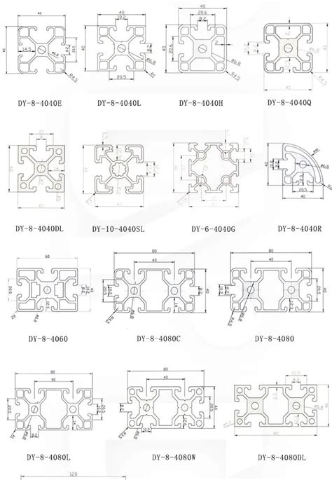 Oxidation 4080 8080 4040 2040 V Slot Aluminium Profile