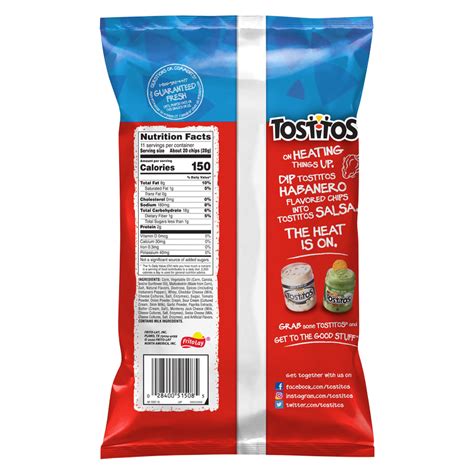 Tostitos Habanero Bite Size Rounds Tortilla Chips Oz Snacks Fast