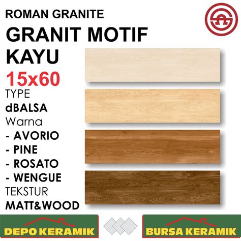 Jual Granit Lantai Motif Kayu 15x60 DBALSA SERIES ROMAN Wood Matt