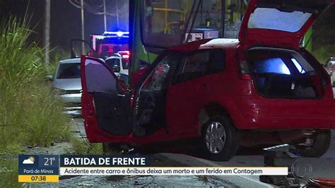 Acidente Entre Carro E ônibus Deixa Um Morto E Um Ferido Em Contagem