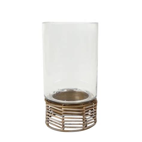 Hd Designs Large Steel Rattan Glass Hurricane Jar Mild 15 4 In Kroger