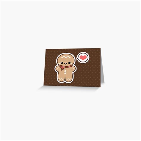 Cute Gingerbread Man Greeting Card For Sale By Sugarhai Redbubble