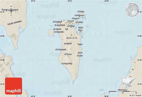 Shaded Relief Map Of Bahrain