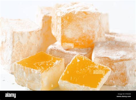 Greek Loukoumi Turkish Delight With Delicious Mastic Flavor Stock
