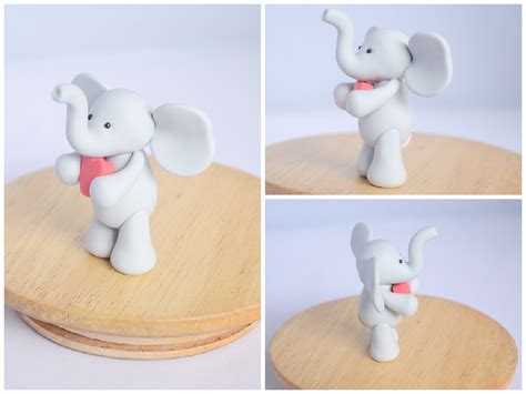 Handmade Polymer Clay Elephant - Valentine's Day by TheLinnypig on ...