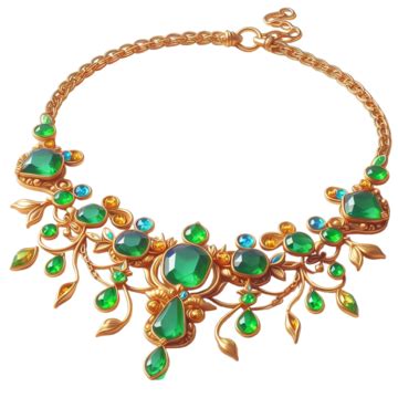 Necklace With Precious Green Stones Diamond Jewelry Necklace Png