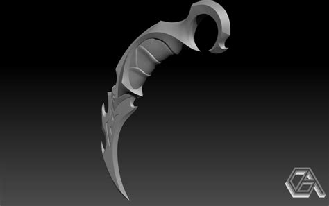 Valorant Reaver Karambit Stl 3d Model 3d Print Printable Etsy Canada