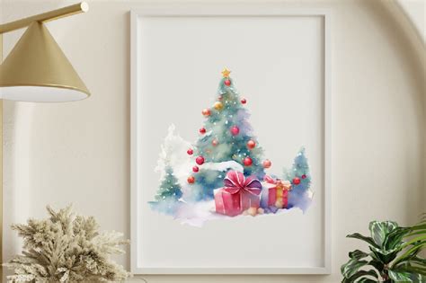 Water Color Christmas Tree Graphic By Anup Ray Creative Fabrica