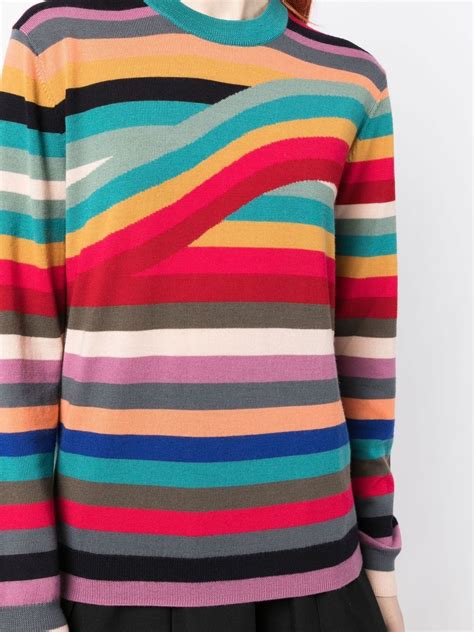 PS Paul Smith Stripe Pattern Long Sleeve Jumper Multicolour FARFETCH