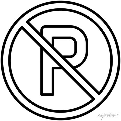 No Parking Icon Prohibition Sign Vector Illustration Posters For The