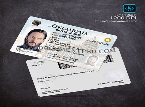 Documentpsd Oklahoma Driver License New Psd