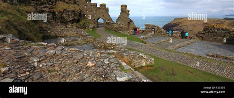 Ruins Of Tintagel Castle Tintagel Town Cornwall County England Uk