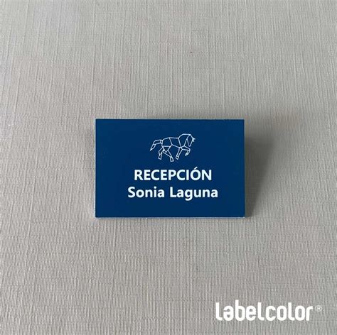 Placa De Identificación Grabada Azul Blanca Placas De Identificación