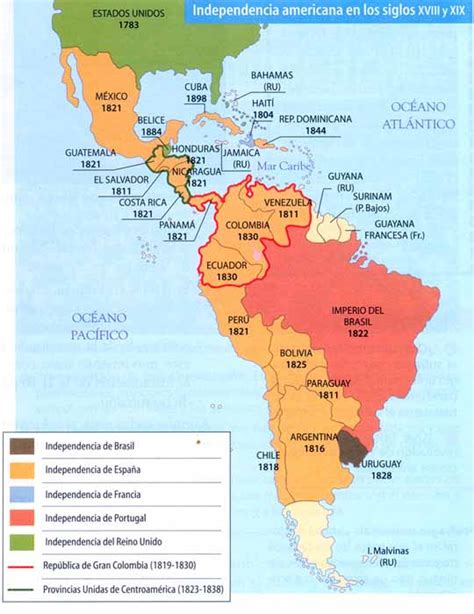 Independencias De Los Paises De America