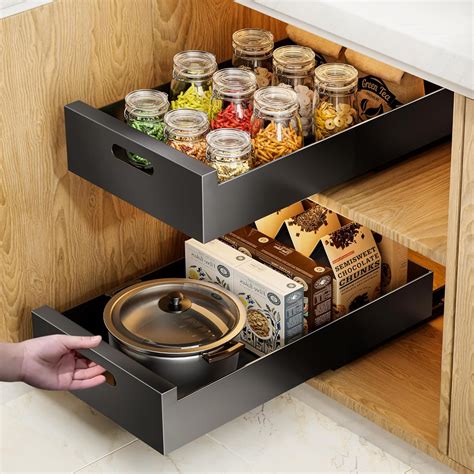 Amazon HBL 2 Pack 16 9 Deep Pull Out Cabinet Organizer