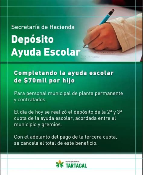 La Municipalidad de Tartagal completó el pago de la Ayuda Escolar para