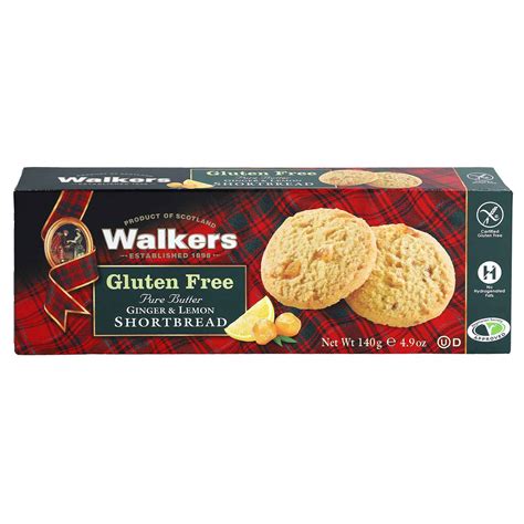 Μπισκότα Walkers Gluten Free Pure Butter Ginger And Lemon Shortbread