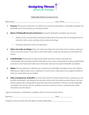 Fillable Online Telehealth Consent Form Daniel Davis Lmft Fax Email