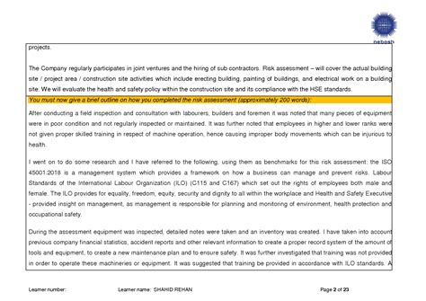 Solution Unit Ig2 Risk Assessment Part 1 Backgrou Studypool