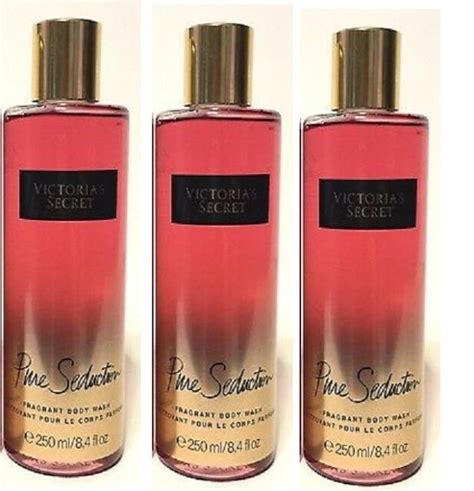 Lot 3 Bottles Victorias Secret Pure Seduction Fragrance Body Wash 84