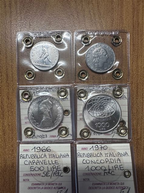 Italy Italian Republic Lotto 4 Monete 2 Lire Spiga 1949 50 Lire