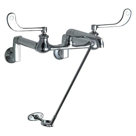Chicago Faucet Dual Handle Hot And Cold Water Sink Faucet Mount Chrome Plated CP Zoro