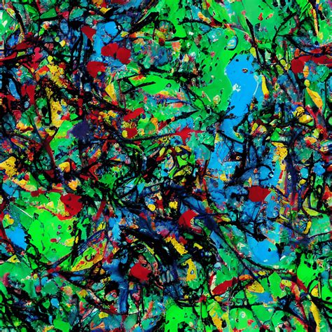 Green Paint Splatter Abstract Art · Creative Fabrica