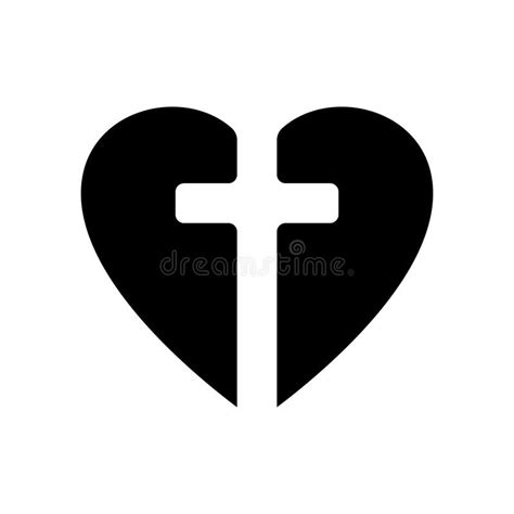 Heart Icon With Cross Vector Icon Of The Cross Inside The Heart