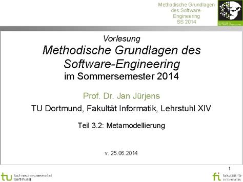 Methodische Grundlagen Des Software Engineering Ss Vorlesung