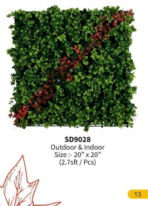 Sq Feet Fiber Sd Artificial Green Wall For Decoration At Rs