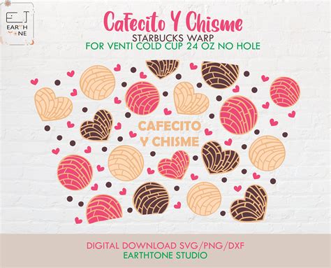 Cafecito Y Chisme Svg Nohole Concha Pan Dulce Full Wrap Etsy