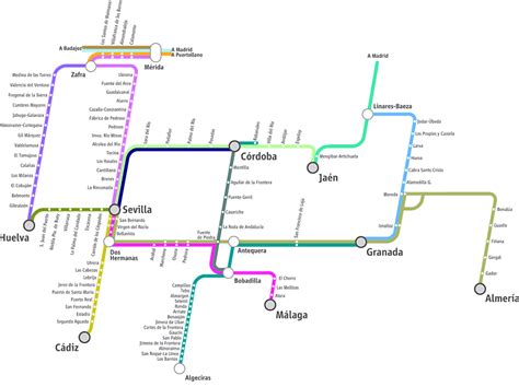 Getting To And Around Andalucia By Train Andalucia Renfe Map Train