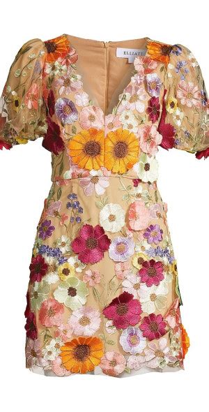 Elliatt Womens Rosalind Floral Applique Minidress