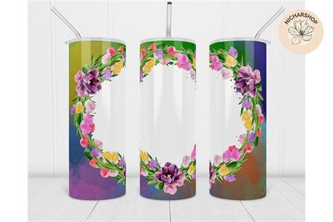 Oz Tulip Floral Tumbler Sublimation Graphic By Nicharshop