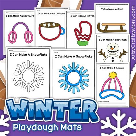 Winter Themed Playdoh Mats Artsy Craftsy Mom
